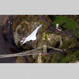 Concorde final flight photo over clifton suspension bridge unsigned